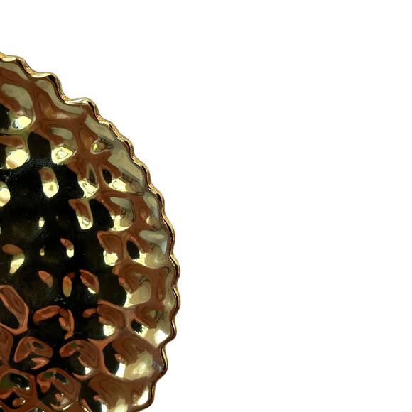 Baroque Collection Appetizer Plates 6" Hammered Gold Set of 4 Holiday Glam New - Picture 6 of 14